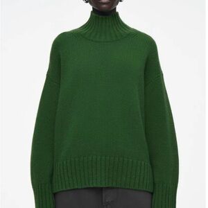 COS chunky cashmere turtleneck in green